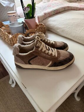 Sam Edelman Women’s Brown & Tan Mixed-Material Sneakers